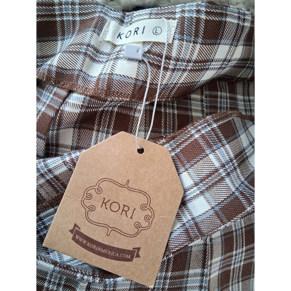 Kori Size‎ Large Plaid Mini Skirt Schoolgirl Preppy Dark Academia Grunge - Picture 5 of 6